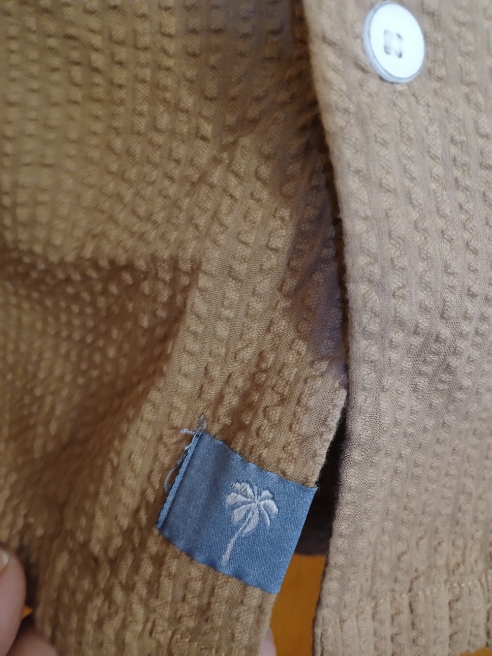 Free Planet Brown Short-Sleeve Button-Down Shirt with White Floral Accents - Picture 4 of 7